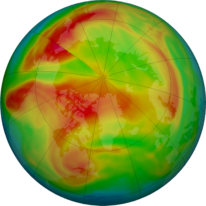 Arctic ozone map for 05 March 2021